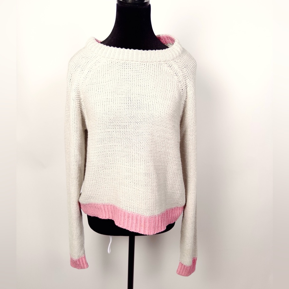 Pink and Gray Knit Sweater